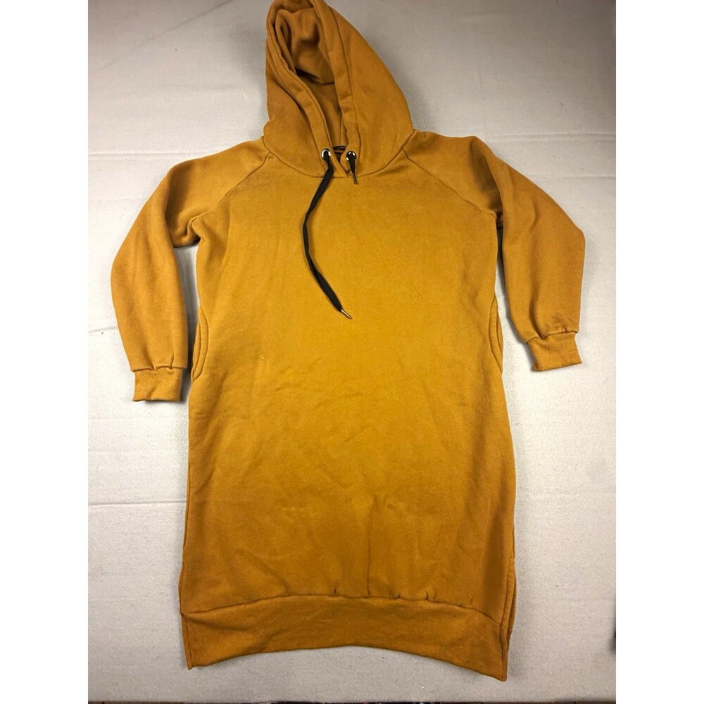 Nutexrol Solid Brown Fleece Cotton Pullover Hoodie Dress Hood Pockets S